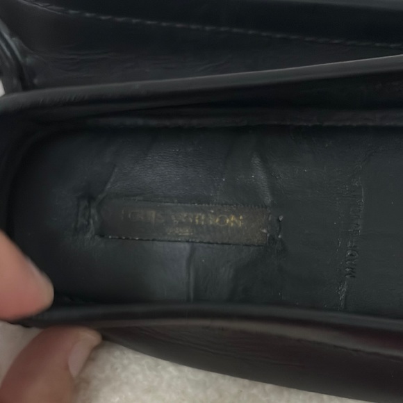 Authentic Louis  Vuitton Black and Gold loafers - Picture 8 of 10